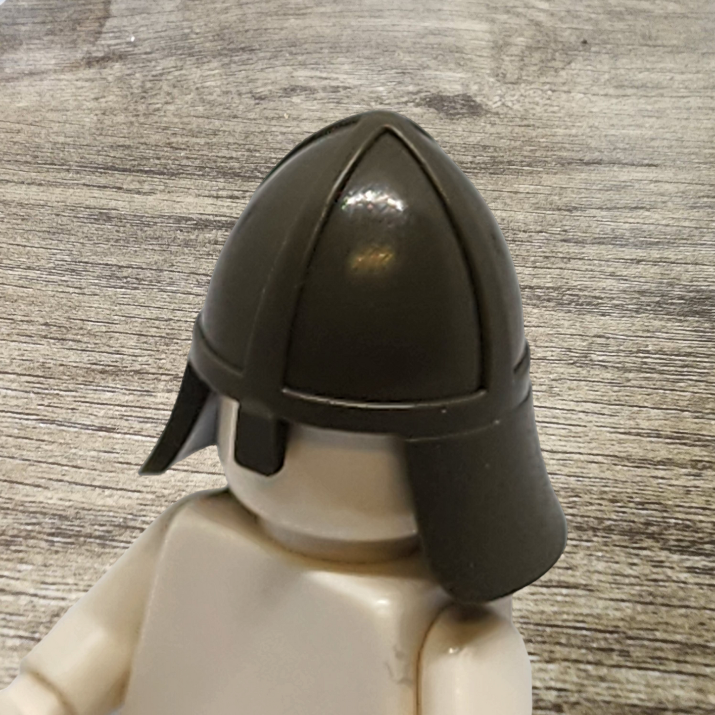 Lego Minifigure Castle Helmet with Neck Protector Dark Gray 3844